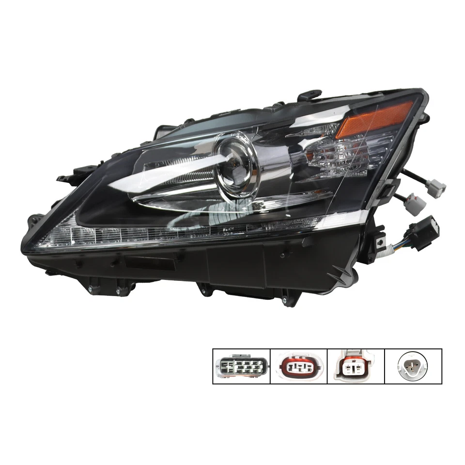 LED DRL HID Headlights Left Right Side For 2013-2015 Lexus GS350 GS450h w/o AFS - Image 4 of 4