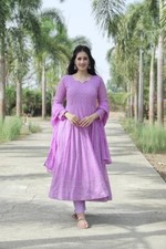 Indian Designer Faux Georgette Anarkali Gown With Fancy Dupatta For Party Wear