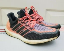 Adidas Ultra Boost Running Shoes Peach Pink Sun Glow Grey Women's Size 9