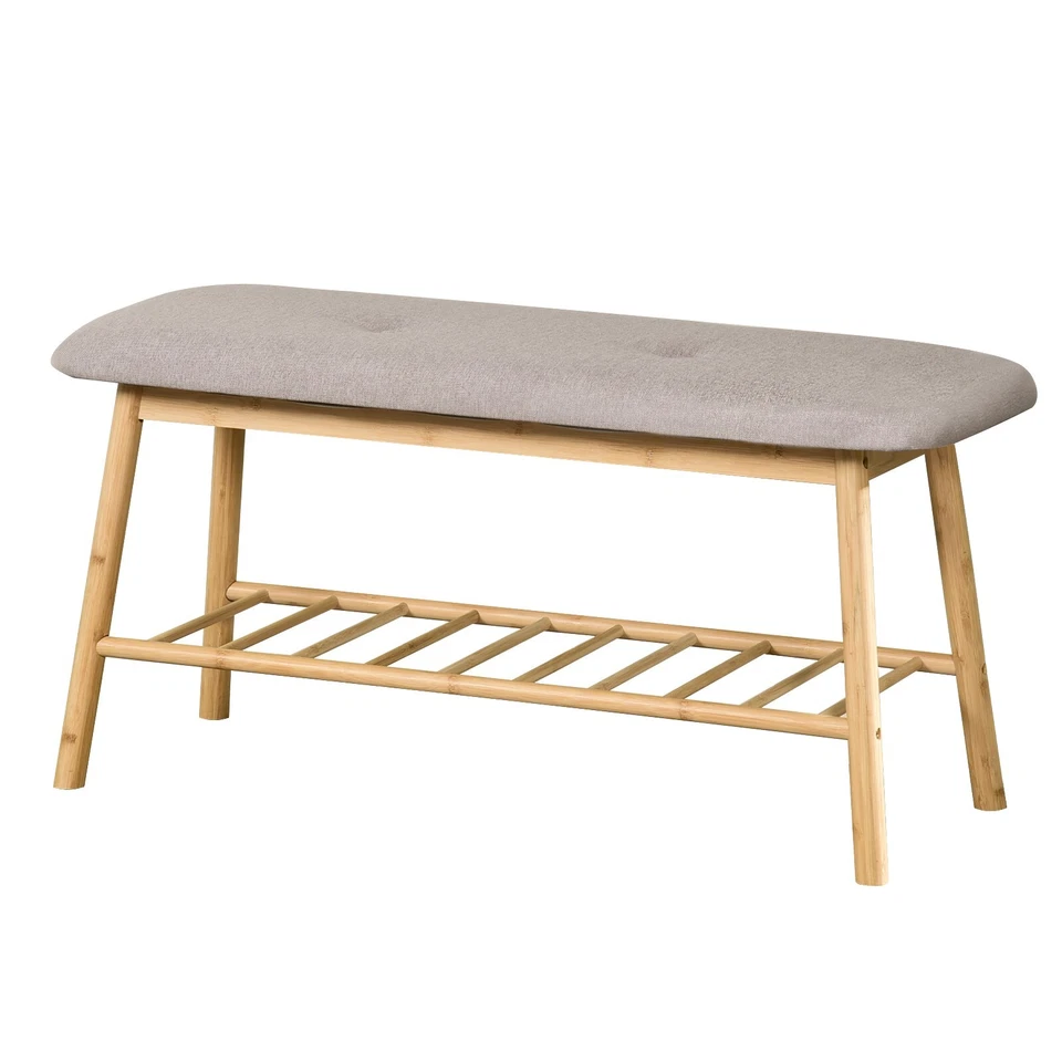 Bambus-Sitzbank Schuhregal Schuhorganizer Regal Bank Sitzfläche Kompakt Montana - Bild 2 von 4