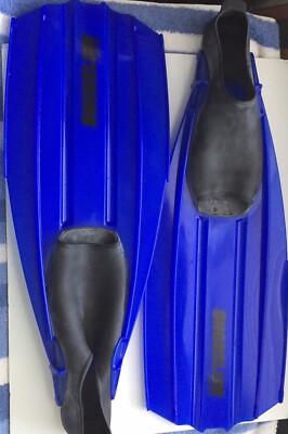Shoreline Akona Flippers snorkle fins diving scuba swimming sz 42-43/8-9 Blue