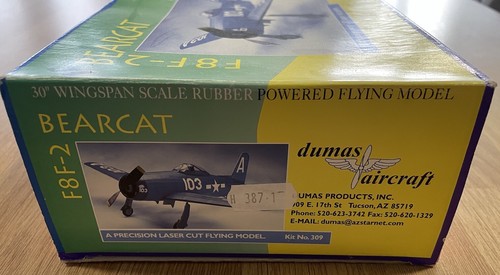 Dumas F8F-2 BEARCAT lazer cut with 30 inch wingspan RARE KIT made In USA - Picture 4 of 16