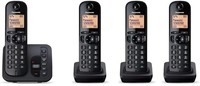 Panasonic KX-TGC224EB DECT Cordless Phone with Answering Machine, 1.6 Inch Easy-