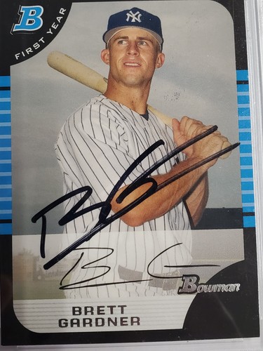 Brett Gardner Beckett BAS Signed 2005 Bowman #BDP85 Draft Rookie Card Autograph - Picture 3 of 8