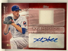 2020 Topps Kyle Hendricks Game Used Jersey Relic Autograph Red  9/25  Auto Cubs