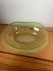 Vintage Green Depression Uranium Glass Sylvan Parrot Oval Serving Bowl