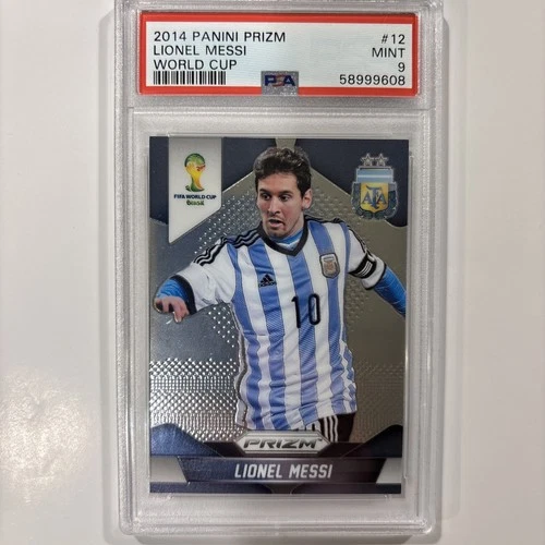 2014 Panini Prizm World Cup - #12 Lionel Messi - PSA 9 - Argentina Soccer - HOT