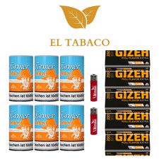 Farmer Gelb Stopftabak Pfeifentabak Premium Set 960g + 1000 Hülsen +2 Feuerzeuge