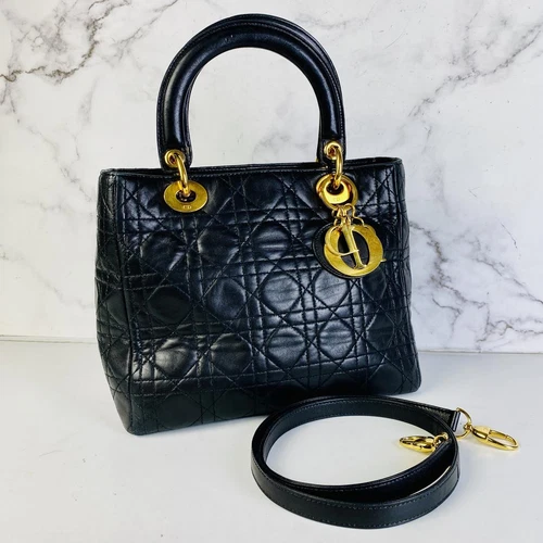 Sac à bandoulière Dior2Way en peau d'agneau noir A 6707
