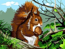 Seg De Paris Needlepoint canvas for halfstitch without yarn The Squirrel SE92...