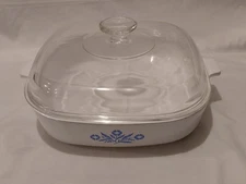 Vintage 1960 Corning Ware Blue Cornflower P-16-B  11” Casserole Dish w/Lid