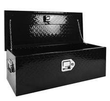 30 Black Aluminum Pickup Truck Trunk Bed Tool Box Trailer Storage 30x13x10