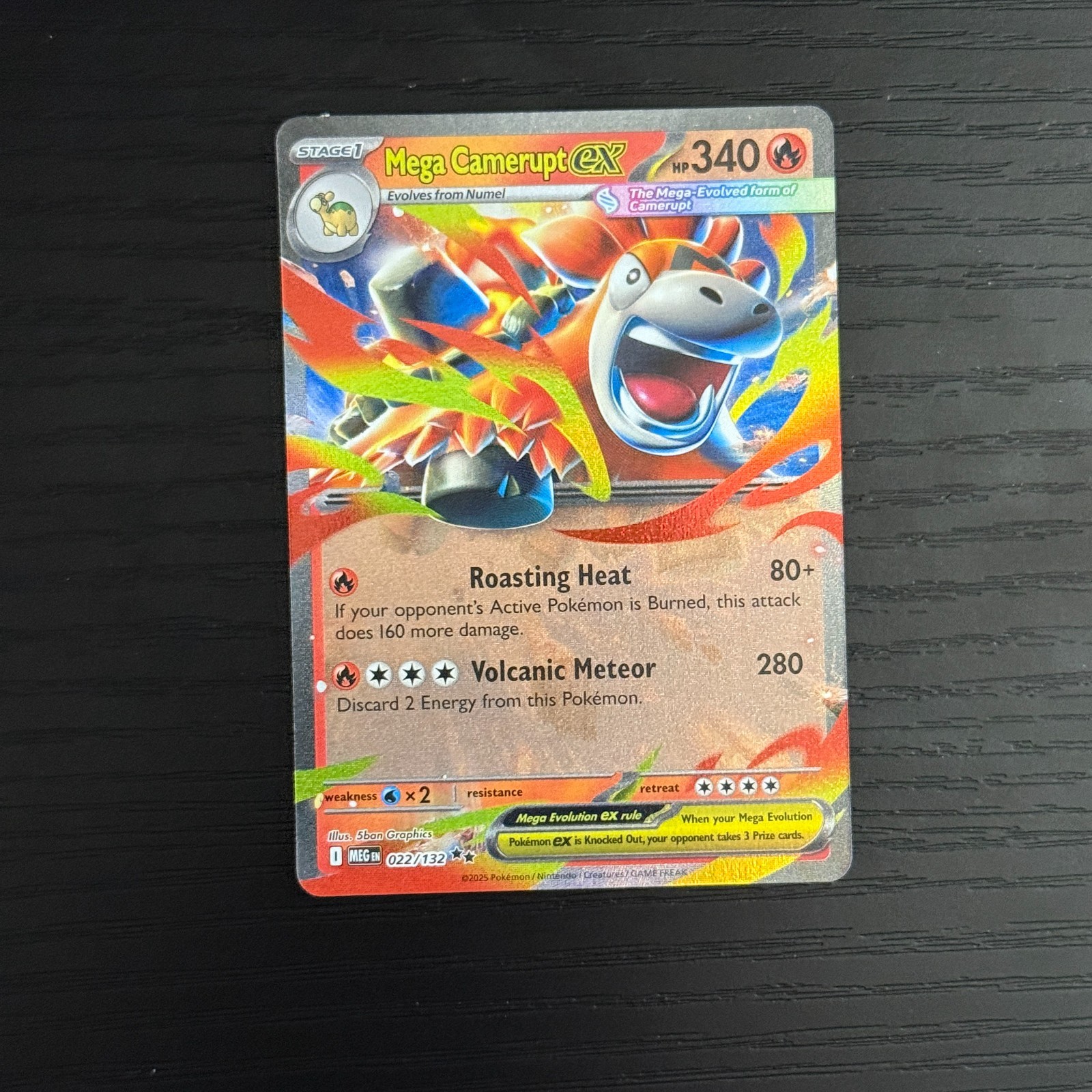 Mega Camerupt ex Double Rare 022/132 Me01: Mega Evolution POKEMON NEAR MINT A