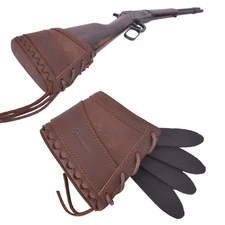 Leather Canvas Slip-On Recoil Reducing Pad for Rifles Shotguns No-Slip Buttst...