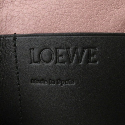 Loewe Loewe Tri-Fold Wallet Linen Leather Pink Gold Metal Fittings - Picture 13 of 14