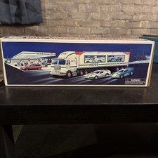 Vintage - 1997 HESS Toy Truck and Racers with 2 Stock Car Style Racers