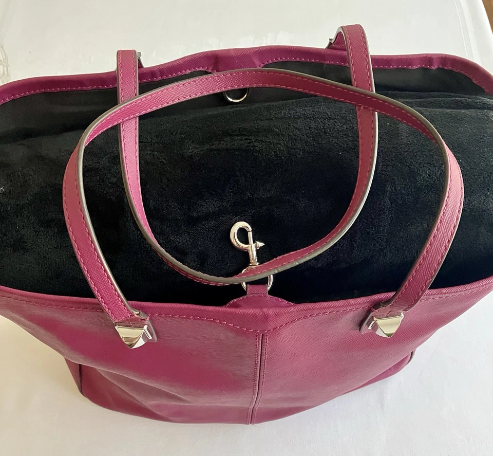 Rebecca Minkoff 大号紫色手提包,带面料衬里银色五金件   — 第 2/4 张图片