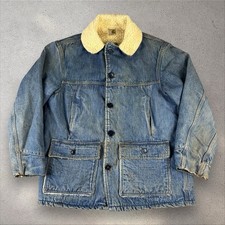 Vintage 70s Carhartt Denim Sherpa Barn Chore Coat Jacket Men’s 42 USA