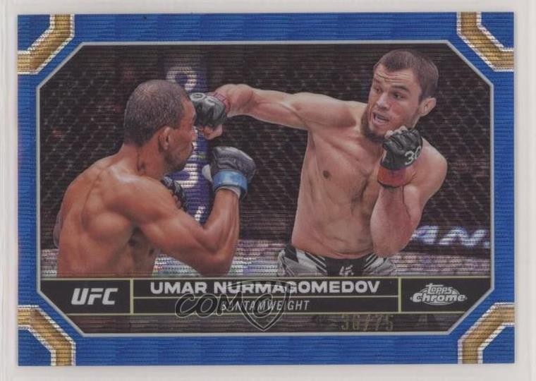 2024 Topps Chrome UFC Blue Wave Refractor /75 Umar Nurmagomedov #189 rp9