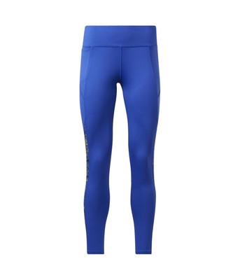 Reebok Womens Workout Ready Run Compression Athletic Pants, Blue, Small
