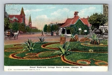 Chicago IL-Illinois, Drexel Boulevard, Cottage Grove Avenue Vintage Postcard