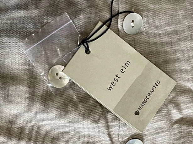 West Elm 20 x 20 Handcrafted Silk Blend Gray Stripe Ikat Zippered Pillow Cover - Image 2 of 4