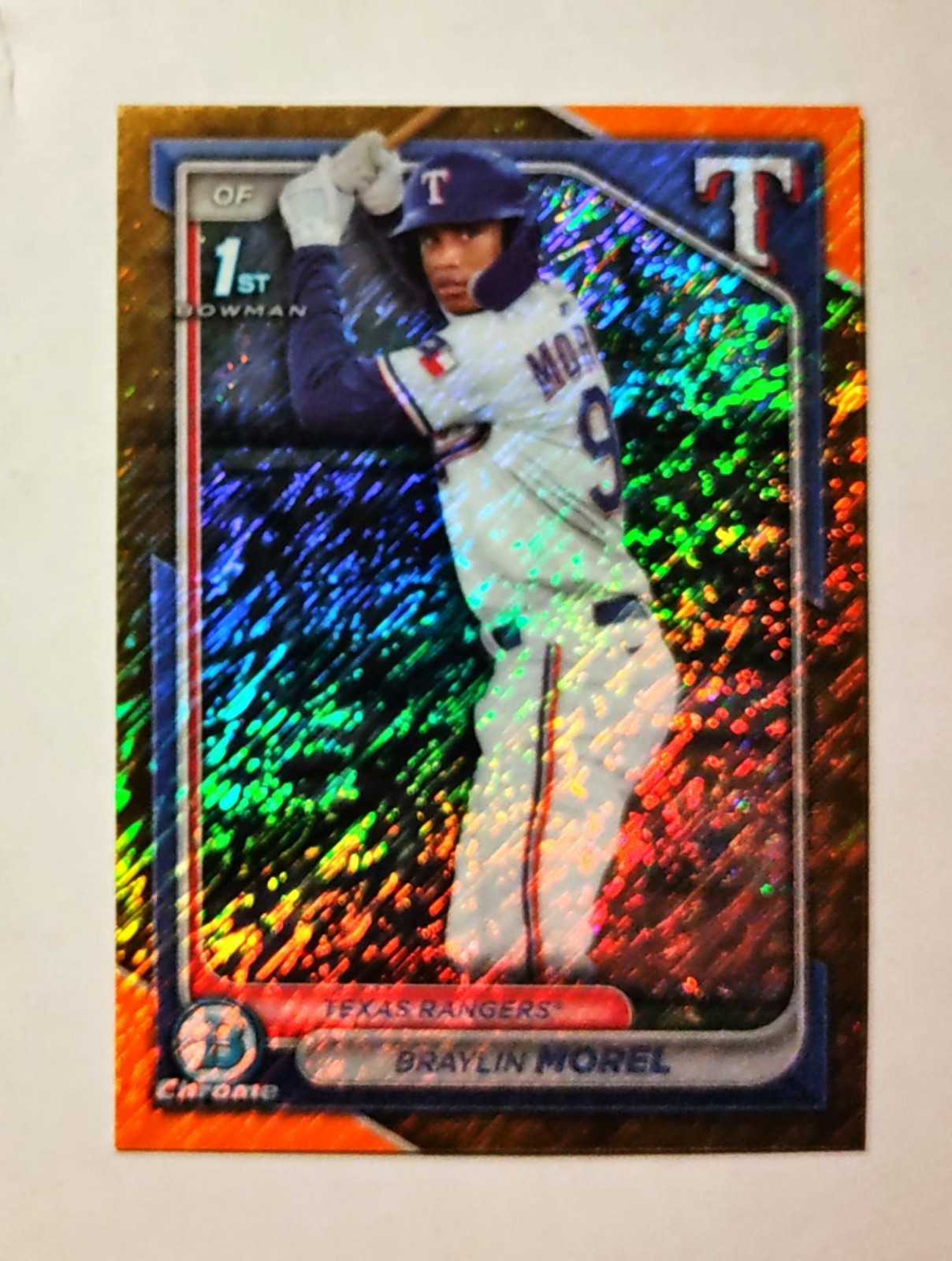 Braylin Morel 2024 1st Bowman Chrome #BCP-192 GOLD Shimmer REFRACTOR 42/50 z19