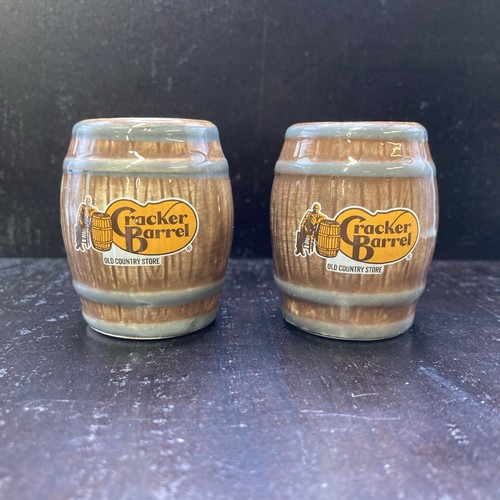 Cracker Barrel Mini 2" Salz und Pfefferstreuer Sammler Fass Set (Neu)