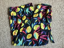 Tabitha Brown Target Fruit Fruity Lemon Print Wide Leg Linen Blend Pants S BOHO