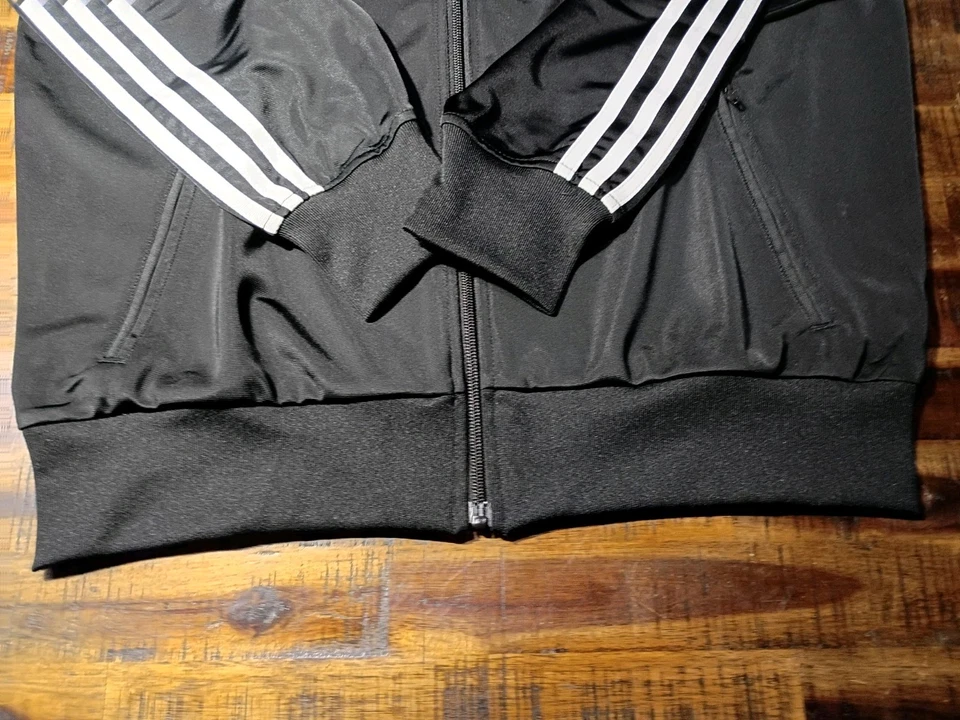 Mujer Adidas Original Firebird NEGRO Chándal Calce Suelto Nuevo Talla Grande Foto 4 de 4