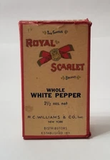 Vintage Royal Scarlet White Pepper Box New York NY Collectable Advertising