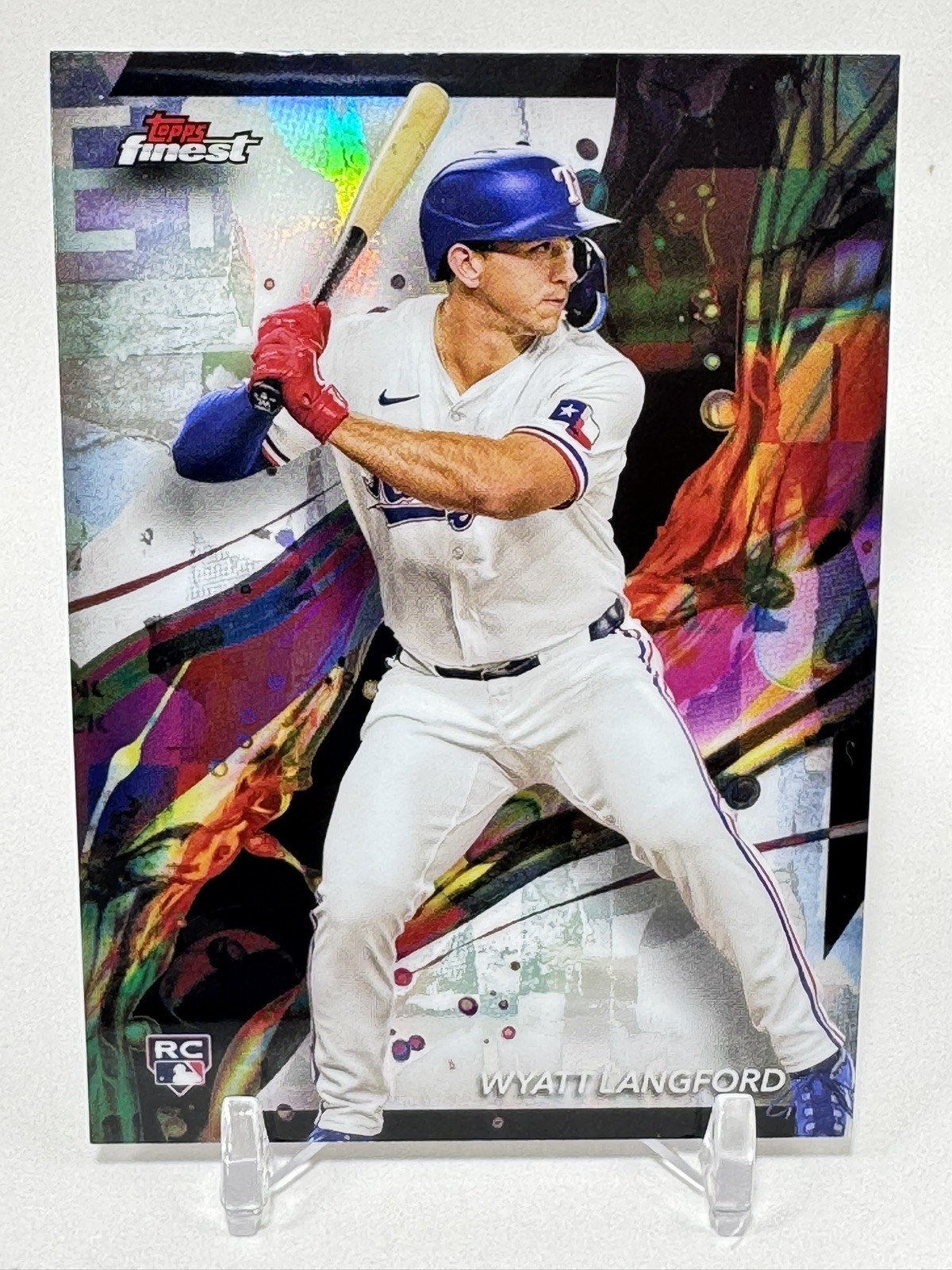 Wyatt Langford 2024 Topps Finest #97 Refractor Rookie (RC) Texas Rangers