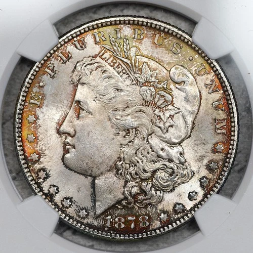 1878-P 7TF Morgan Dollar NGC MS63 Color! #3EFJ