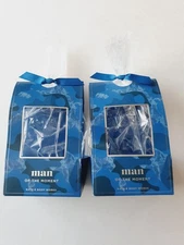 2 Bath & Body Works Man of the Moment Cellophane Mini Gift Bags with Bow Empty.