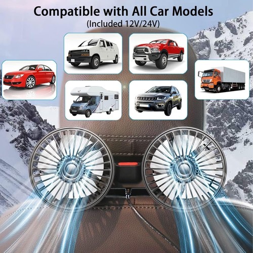 12/24V Car Cooling Fan for Backseat, 360°Adjustable Car Cooling Fan AU - Picture 5 of 8