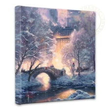 Thomas Kinkade Holiday at Central Park 14 x 14 Gallery Wrapped Canvas