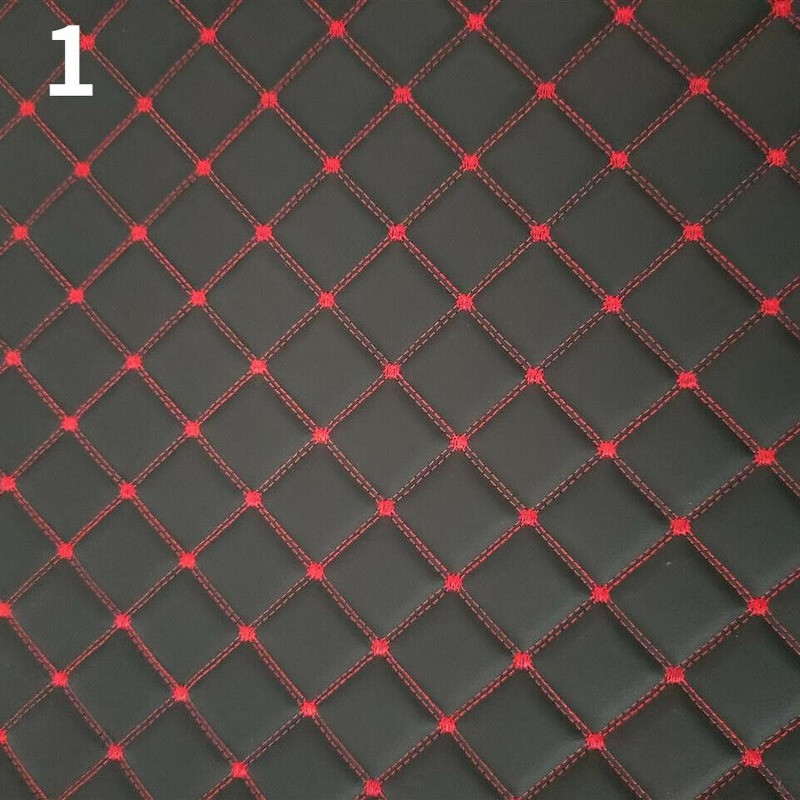 DIY Faux Leather Fabric Diamond Thick Quilted Sponge Back Car Interior Material
