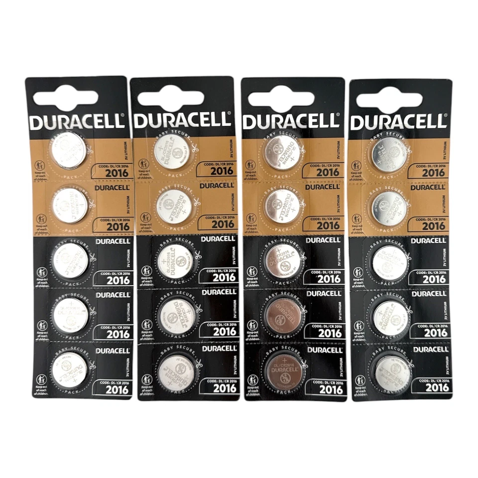 20 pilas de botón de litio Duracell CR2016 DL2016. 4 paquetes de 5 baterías Foto 2 de 3