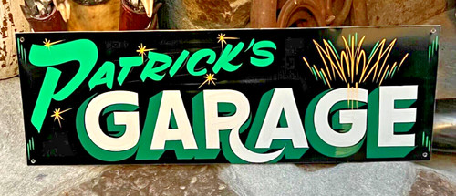 YOUR NAME HERE Garage Hand Painted HOT RAT ROD SHOP SIGN Pinstriped Wall Art sil