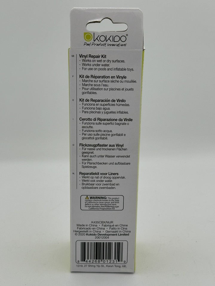 Kokido Vinyl Repair Kit Includes 8 Rectangular + 4 Oval Patches NIB eBay