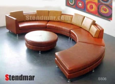 5PC NEW MODERN ROUND SECTIONAL LEATHER SOFA S506C