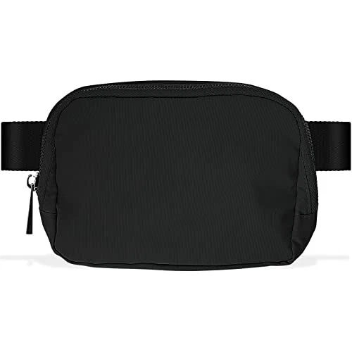 Belt Bag, Crossbody Bags for Women - Soft Nylon Waist Packs for Women, Black