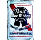 Vintage Pabst Blue Ribbon Beer Metal Sign Retro Beer Can Poster Tin Sign 12x8