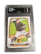 2023 Bowman #40 Adley Rutschman RC GMA 9 GEM MINT Baltimore Orioles Rookie Card. rookie card picture