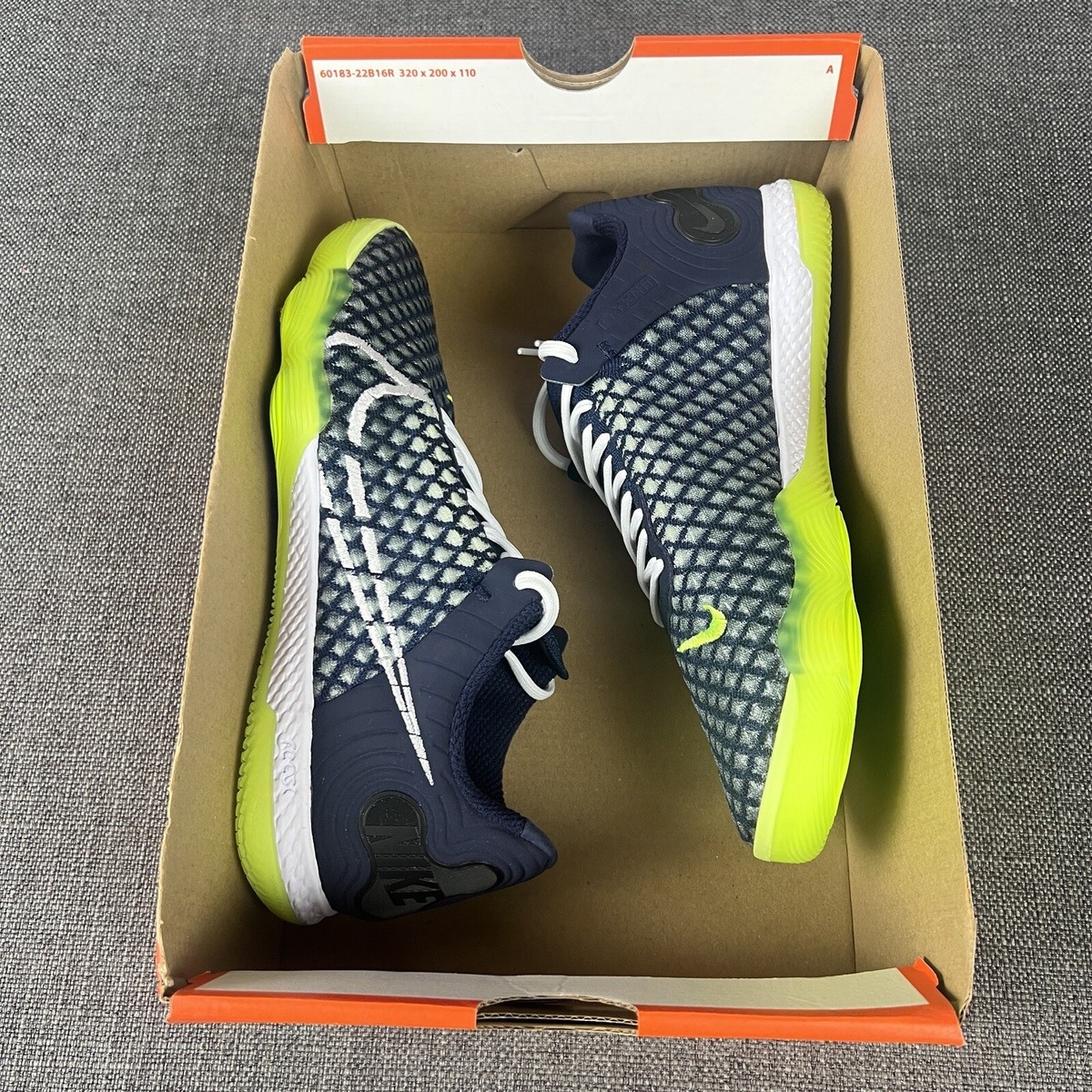 Nike React Gato Indoor Soccer Shoes Navy Blue Volt Men's