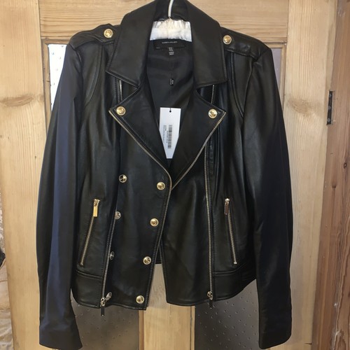 Karen Millen leather biker/military jacket bnwt size 16 - Picture 9 of 16