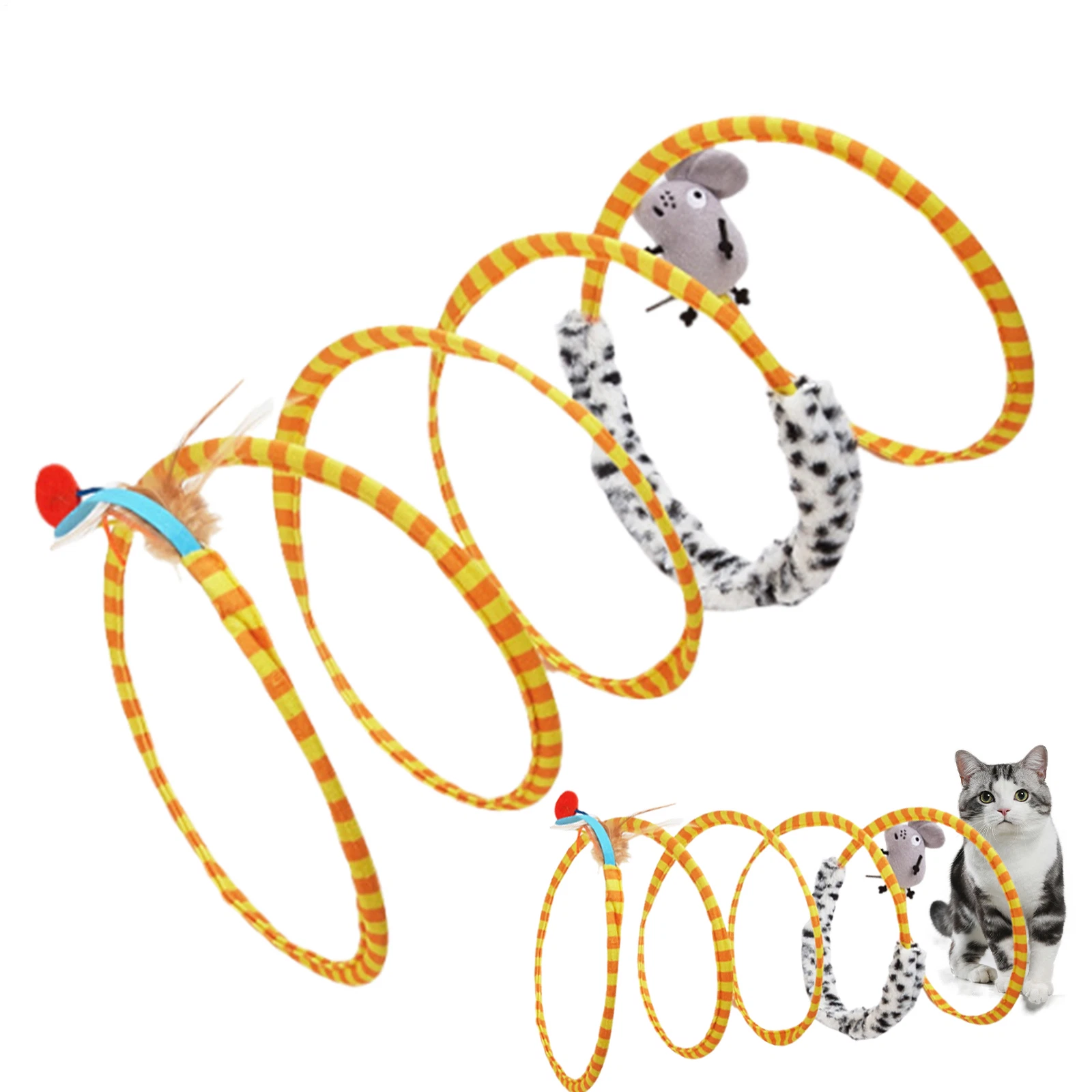 Self-Play Cat Hunting Spiral Tunnel Toy, Spiral Cat Tunnel Interactive Toy