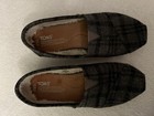 Toms Black Gray Plaid Flannel Pull On Shoes Flats Sz W 6.5 — photo 6