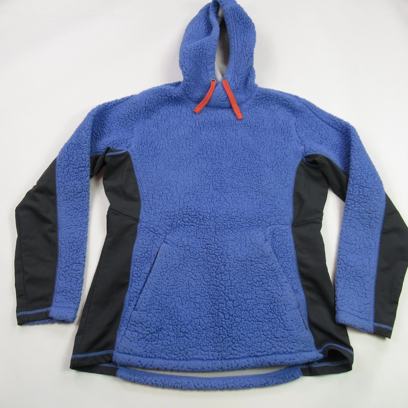 Cabelas Hoodie Womens Large Blue Long Sleeve Lightweight Pockets Fleece