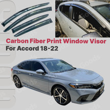 Carbon Fiber Print Window Vent Visors Rain Sun Guards For Honda Accord 2014-19 Carbon Fiber Print Window Vent Visors Rain Sun Guards For Honda Accord 2014-19